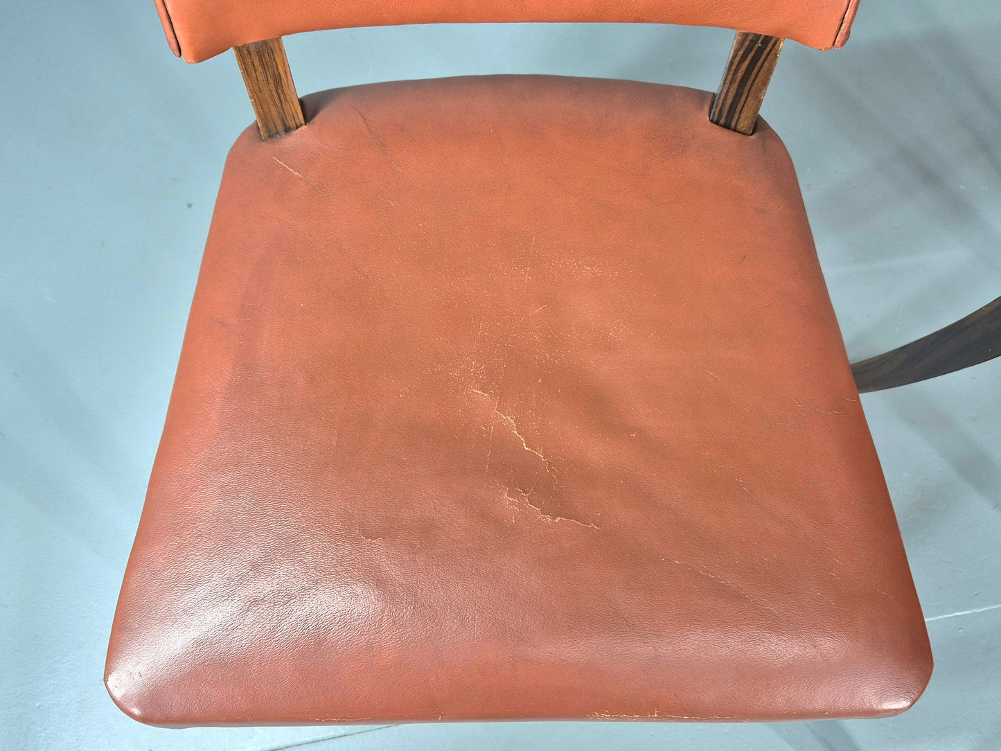 3 Mid Century Style Leather Dining Chairs Rero late 20th Century EB12532