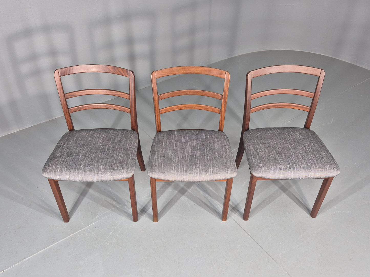 3 G Plan Dining Chairs Teak Frame New Upholstery 1980s Retro  EB11760
