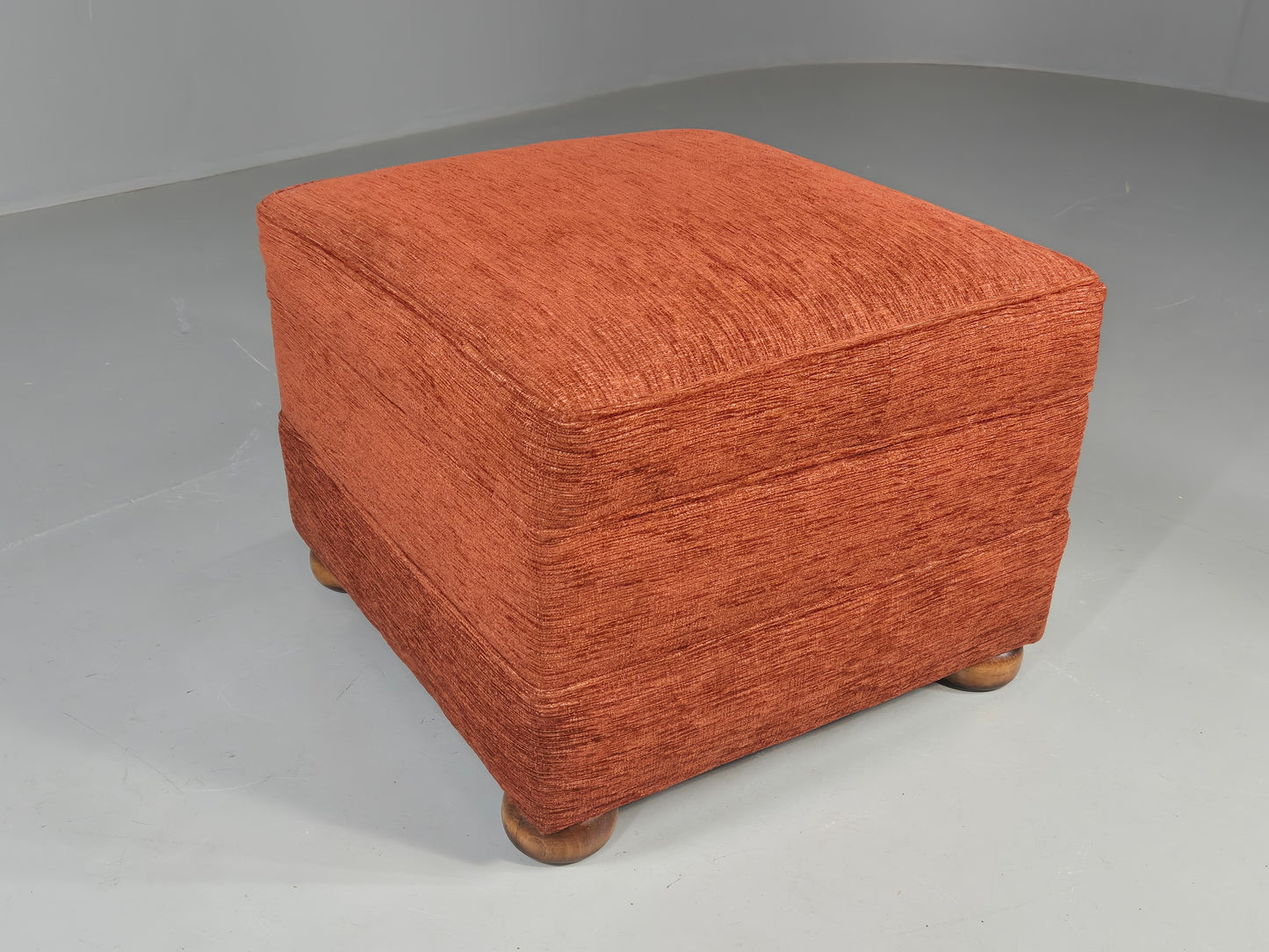 Vintage Chenille Footstool With Built In Storage  EB11660