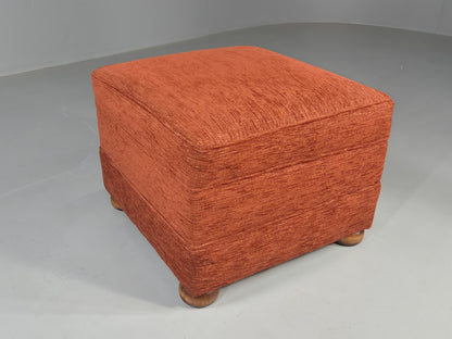 Vintage Chenille Footstool With Built In Storage  EB11660