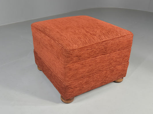 Vintage Chenille Footstool With Built In Storage  EB11660