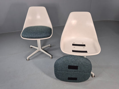 8 Maurice Burke Arkana 1960s Dining Chairs Plastic Alloy Swivel Retro EB11945