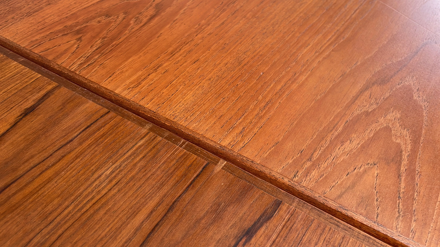 Vintage Teak Dining Table 1960s Danish Extending Draw Leaf EB12340