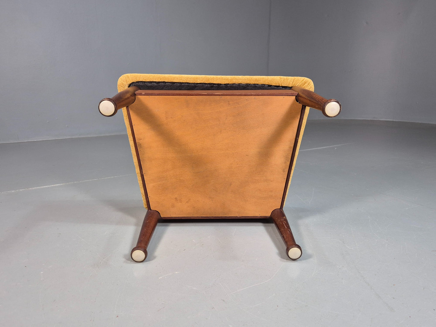 Vintage Mid Century Footstool Teak Guy Rogers 1960s Retro Gold EB07909