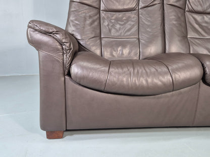 Vintage Stressless 2 Seat Sofa Brown Leather Buckingham Range 1990s  Eb13055