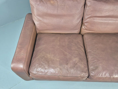 Vintage 2 Seater Leather Settee 1970s Thams Buffalo Leather Retro MCM EB12378