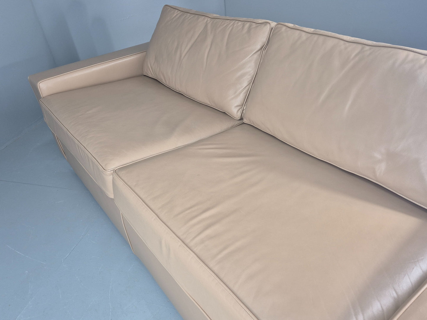 Modern Design 3 Seater Leather Sofa Moores Interiors Bespoke Quality EB11996