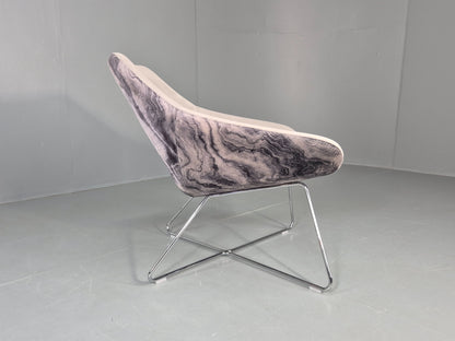 Vintage Retro Lounge Chair Allermuir A642 Two Tone Fabric Modern Design EB12805