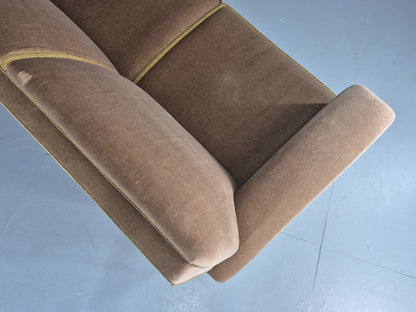 Vintage 3 Seater Sofa Mid Century Danish Green Velour Upholstery 1960s  EB12759