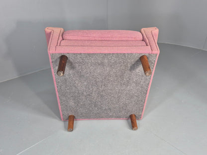 Vintage Danish Armchair Salmon Pink Wool 1960s Mid Century Retro EB12537