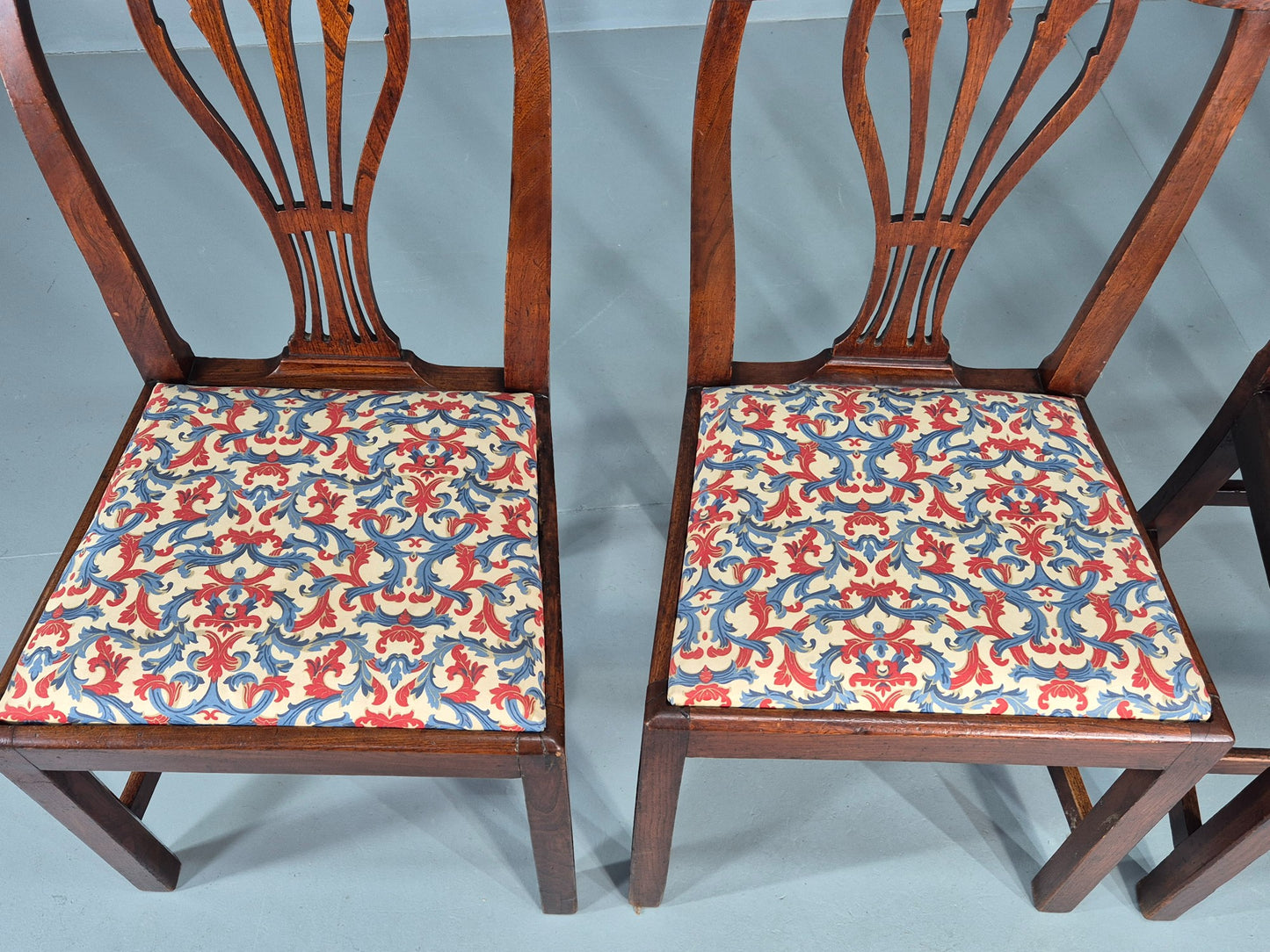 4 Antique Mahogany Dining Chairs Hepplewhite Style Georgian Hair Seat EB12583