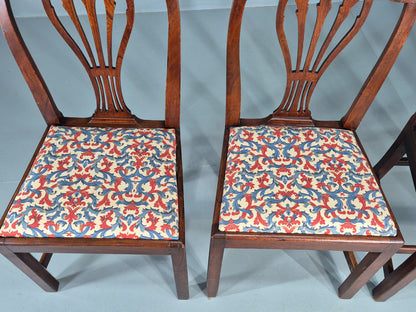 4 Antique Mahogany Dining Chairs Hepplewhite Style Georgian Hair Seat EB12583