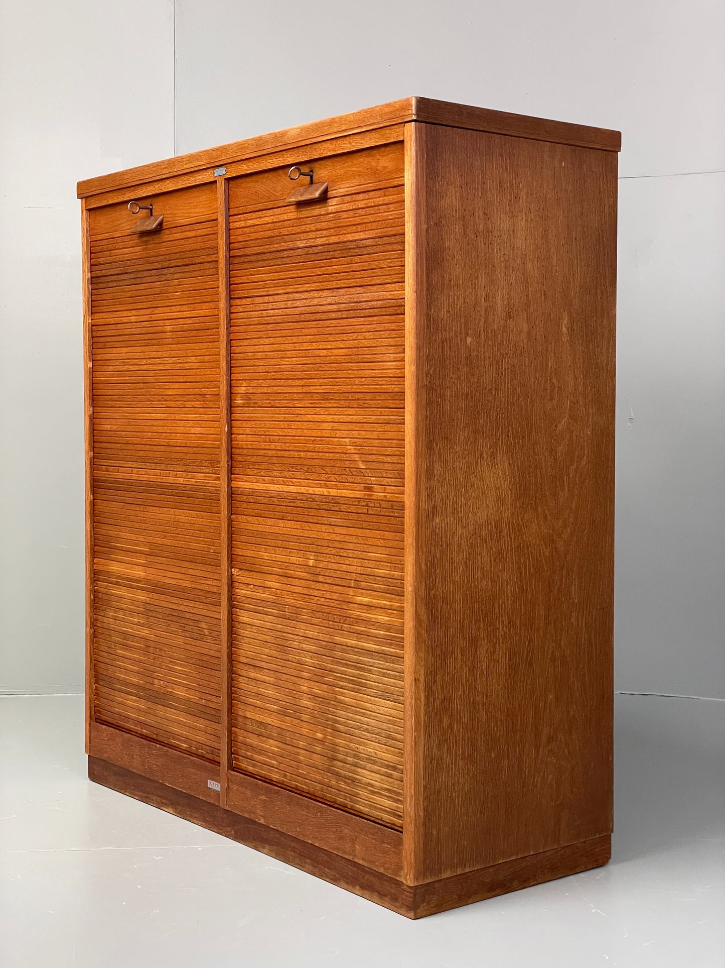 Vintage Tambour Fronted Cabinet 1950s Danish By NIPU Drawers Art Storage EB12330