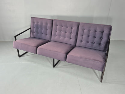 Vintage 3 Seater Sofa Modern Design Orange Box Lossit Purple Velvet  EB12806