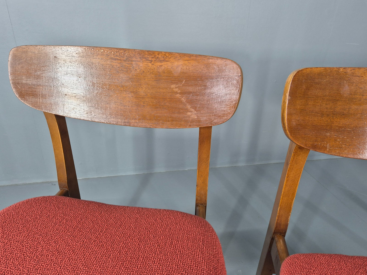 4 Vintage 1960s Dining Chairs, Beech and Teak Frames With New Upholstery EB11889
