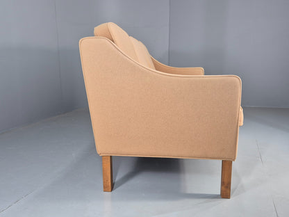 Vintage 3 Seater Sofa Beige Wool Upholstery Hurup MCM Retro 1980s EB12173