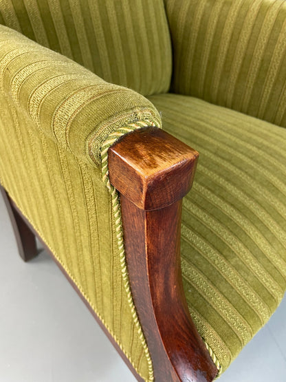 Antique Danish Lounge Chair Throne Type 1900s Green EB04587