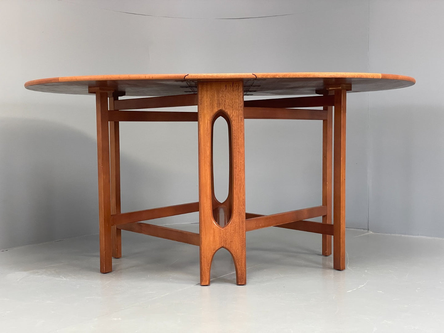 Vintage Teak Dropleaf Table By Jentique 1960s Oval Beech Retro EB11695 MWOO