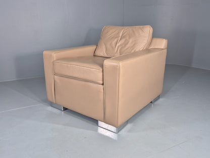 Vintage Leather Cube Chair Moores Interiors Bespoke Build Quality EB11997
