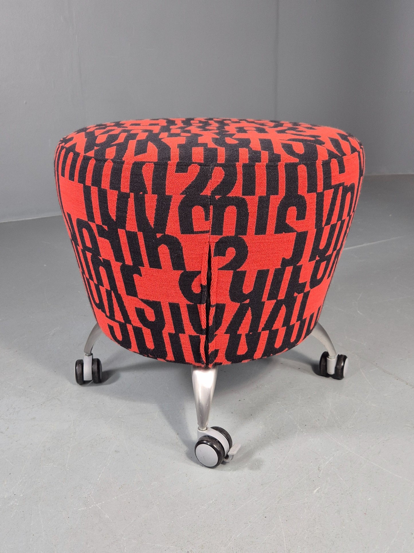 Vintage Orange Box Point Stool Wheely Fun Office Stools EB12235.