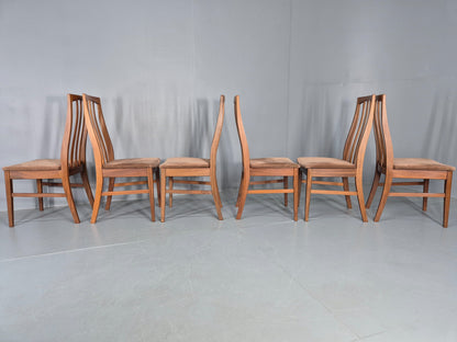 6 Vintage Mid Century Dining Chairs Teak 1970s Original Retro EB12254
