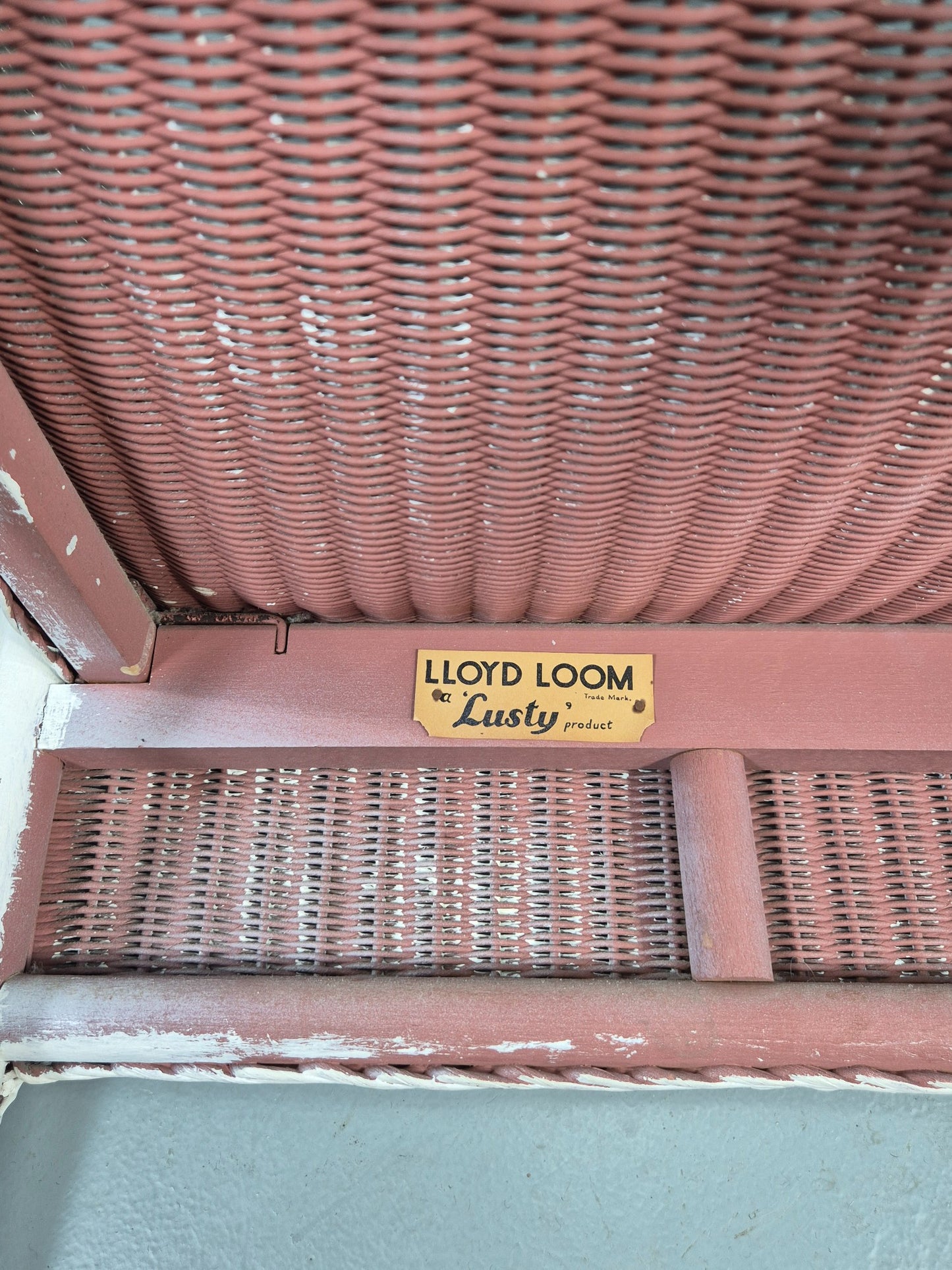 Vintage Lloyd Loom Tub Chair Lusty Brand white Painted 1930s Retro EB12548