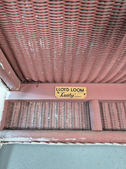 Vintage Lloyd Loom Tub Chair Lusty Brand white Painted 1930s Retro EB12548