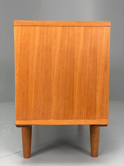 Vintage 1970s Teak Cabinet Glass Sliding Door Retro Mid Century Shelving EB12932