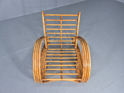 Vintage Bent Bamboo and Rattan Lounge Chair Rohe Noordwolde MCM Retro Eb12591