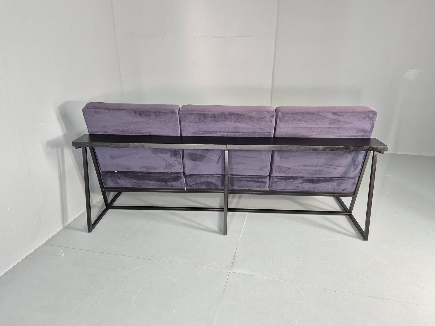 Vintage 3 Seater Sofa Modern Design Orange Box Lossit Purple Velvet EB12800