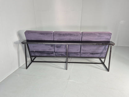 Vintage 3 Seater Sofa Modern Design Orange Box Lossit Purple Velvet EB12800