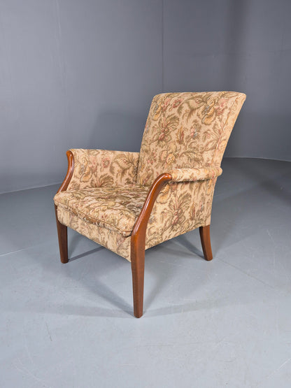 Vintage Parker Knoll Retro 1960s Armchair Floral Upholstery Beech Frame EB12167