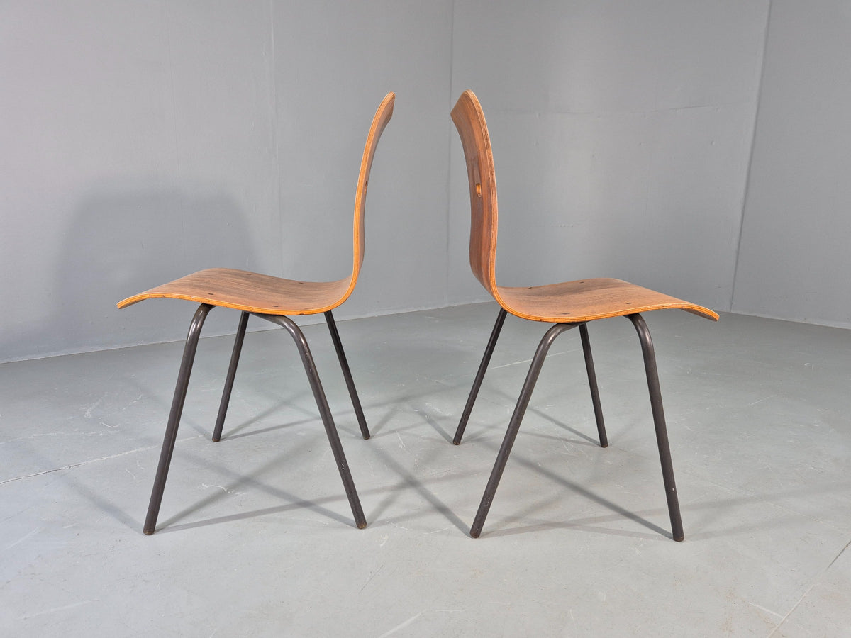 2 Vintage Robin Day Q Stak Chairs for Hille 1950s Design MCM Retro EB13130