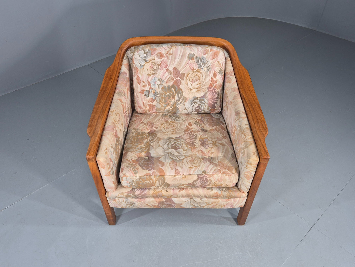 Vintage Mid Century Lounge Chair 1960 Swedish Brdr Andersen Retro Floral EB11131