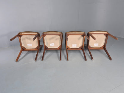 4 Vintage Nathan Dining Chairs Teak Frames 1970s Retro MCM EB11961