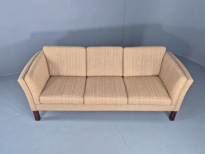 Vintage 3 Seater Sofa Danish Design 1980s Wool upholstery Retro MCM EB12543