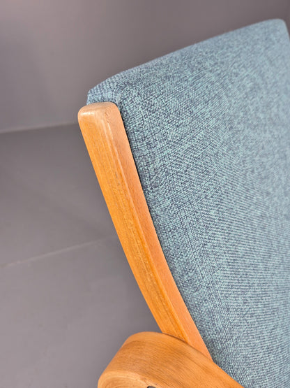 Vintage Danish Bentwood lounge chair fasterup New Upholstery Retro 1970s EB12001