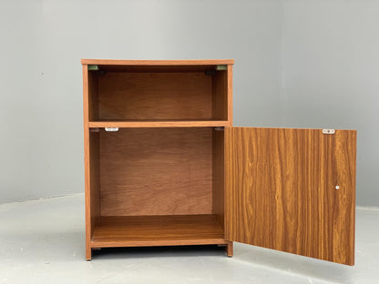 Vintage 1970s Bedside Cabinet Mid Century Style Wood Effect Teak Handle EB12504