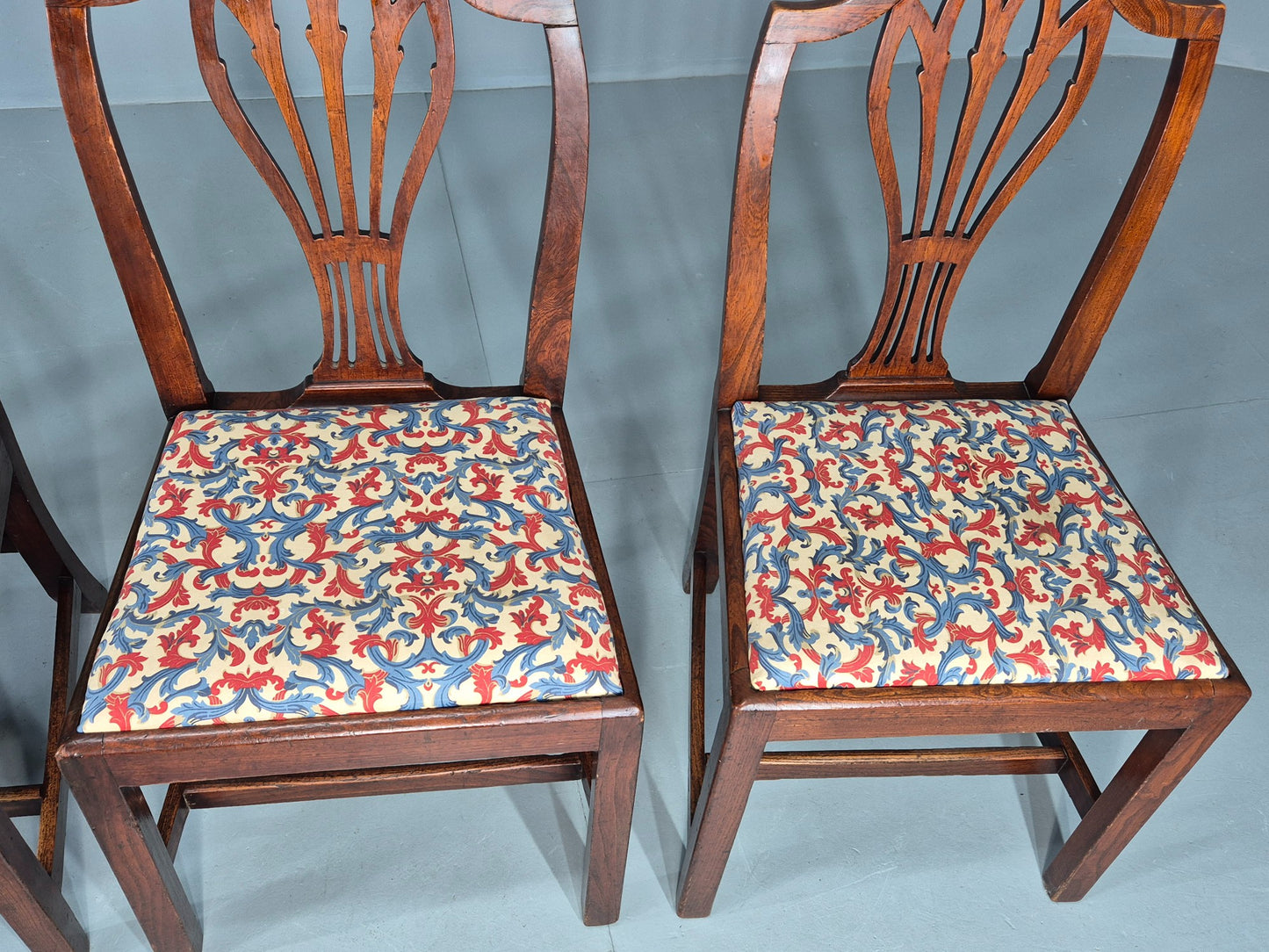 4 Antique Mahogany Dining Chairs Hepplewhite Style Georgian Hair Seat EB12583