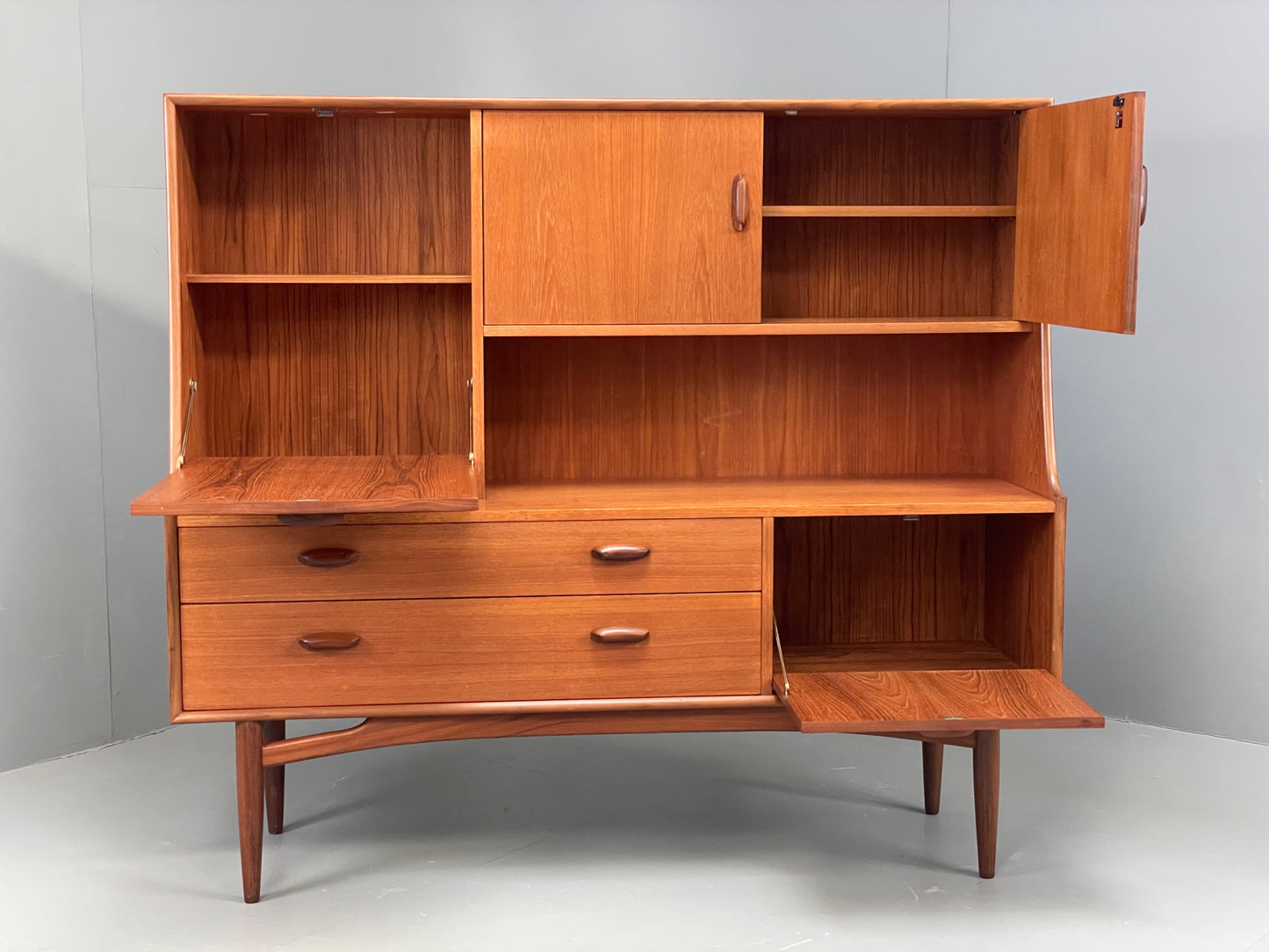 G Plan Teak Highboard Vintage 1960s Brasilia Range Shelving Storage EB12933