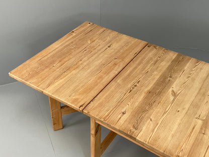 Vintage Ping Dining Table Extending Drop Leaf Chunky Solid Rustic EB10867