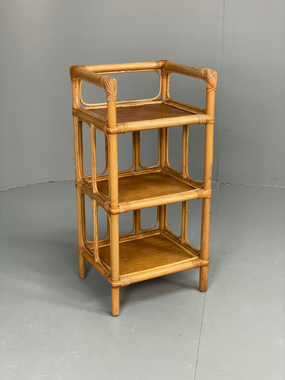 Vintage Bamboo Shelf Stand Mid Century Retro Bathroom Makeup Storage EB13121
