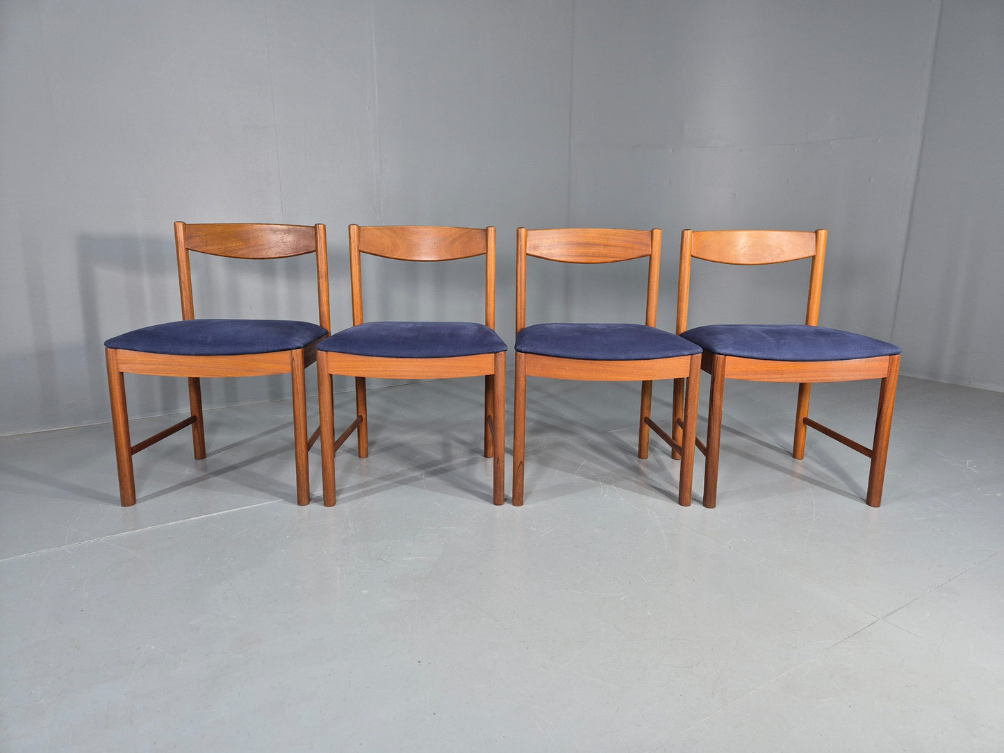 4 Mid Century Dining Chairs Teak Frame McIntosh 1970s Retro EB12161