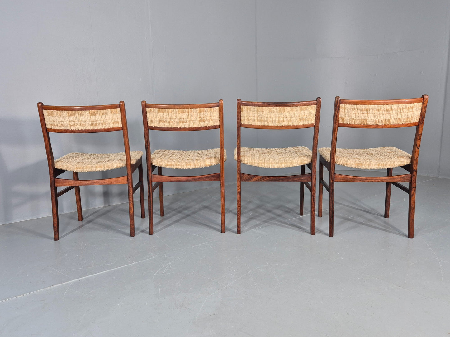 4 Vintage Midcentury Danish Dining Chairs Original 1970s Retro EB12119