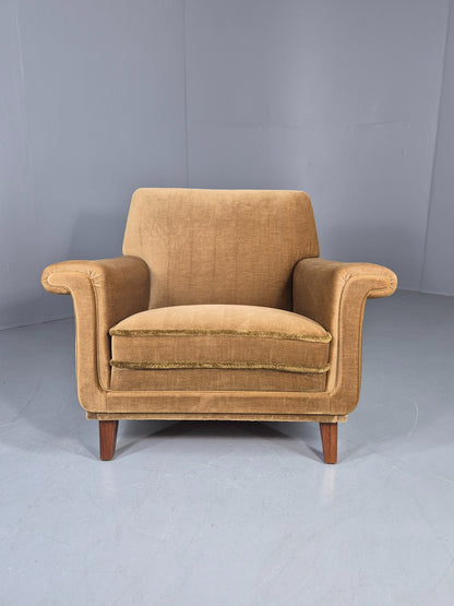 Vintage Mid Century Lounge Chair Danish Design 1960s Retro Low Back EB12682