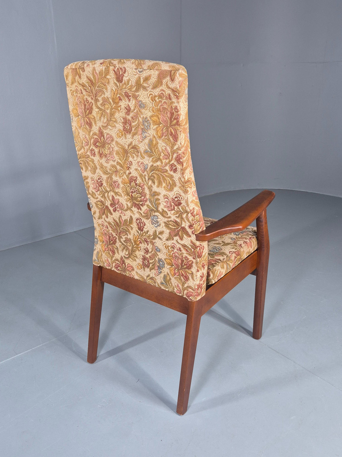 Vintage Parker Knoll High Back High Seat 1960s Lounge Chair Floral EB12798