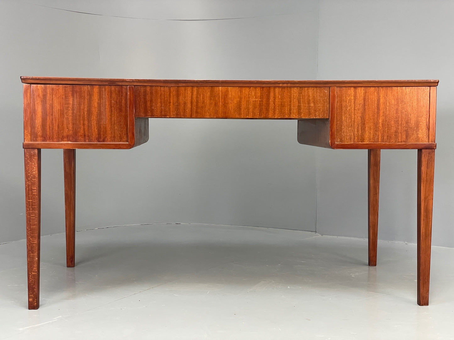 Vintage 1950s Mahogany Desk Mid Century Danish Drawers Brass EB10820