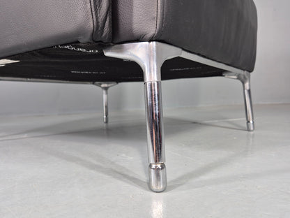 Vintage Leather Armchair Chrome Base Modern Design Orangebox Dee-01 EB12568