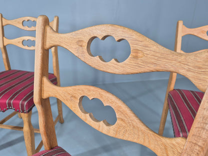 4 Vintage Henning Kjaenulf Oak dining chairs 1970s Danish Retro EB12110