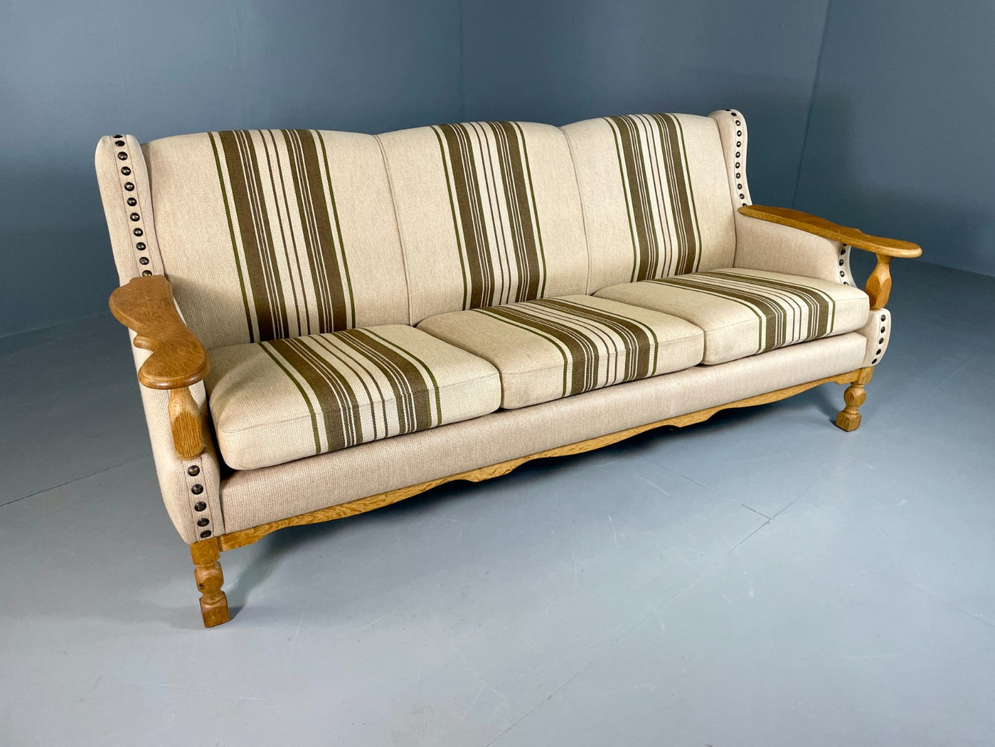 Vintage 3 seater Mid Century Sofa Danish 1970s Kjaernaulf Style Retro EB06713
